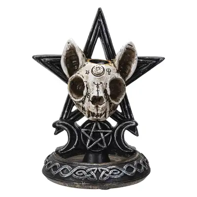 Summon a little magic with this enchanting Ouija Cat Backflow Burner. Crafted from durable resin, th...