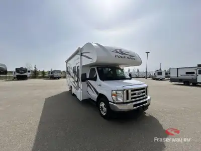 Thor Motor Coach Four Winds Class C gas motorhome 22E highlights: Queen Bed Cab Over Bunk 40in.in. T...