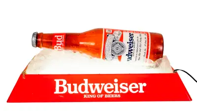 Budweiser Beer Bottle in Ice Pool Table Lamp, BRAND NEW..., View more