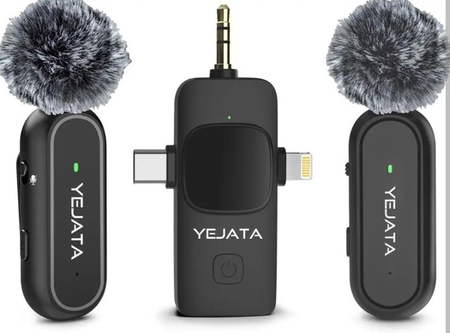 YEJATA Lavalier Microphone for IOS/Android Phone/Camera/Computer in General Electronics in Gatineau - Image 3