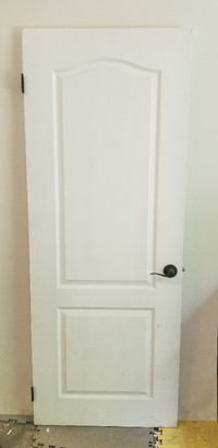 Pre hung door including knob