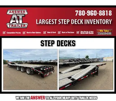 Step Deck Trailers – For Sale or Rent at Answer Trailer Rentals & Sales Looking for step deck or ste...