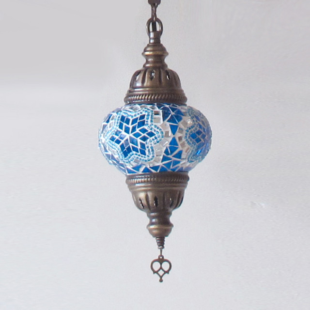 Turkish Mosaic Ceiling Lamp 9 Balls - Blue in Indoor Lighting & Fans in City of Toronto - Image 3