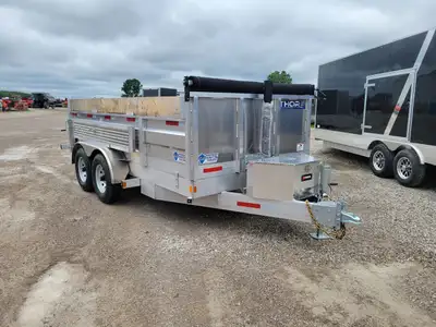 80x12 7ton Aluminum dump Trailer. Unheard of 10yrs structural warranty. 30" overall high sides Roll...