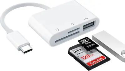 USB-C to TF Micro SD Card Reader and USB Port Adapter, View more