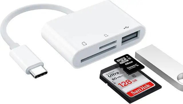 USB-C to TF Micro SD Card Reader and USB Port Adapter in Cell Phone Accessories in London - Image 2