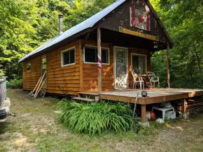 CAMP UP MILE 67, 42KMS OFF OF HWY 17 NORTH. LEASED LAND $1000 A YEAR LEASE. NEW SIDING ON 70 PERCENT...