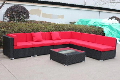 7 Piece Patio Furniture Steel Garden Wicker Sectional Sofa Set in Patio & Garden Furniture in City of Toronto - Image 2