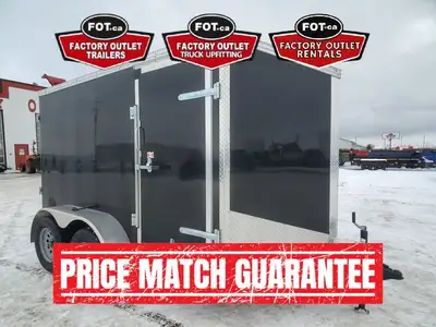 NEW Factory Outlet 6x10ft Enclosed Cargo Trailer - Rear Ramp Door w/ Spring Assist - Wedge Front - 3...