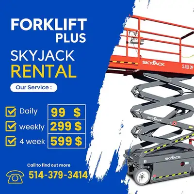 LOCATION Platforme ciseaux ,scissor lift RENTAL Skyjack, View more