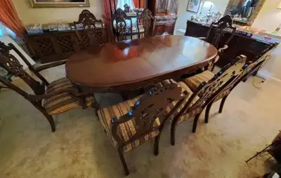 Gorgeous Ornate Antique Dining Table, View more
