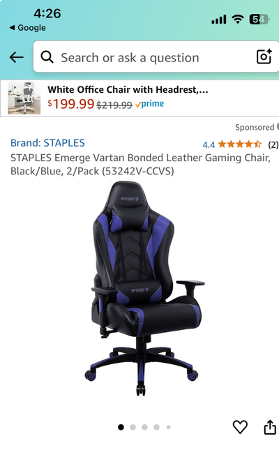 Staples Emerge Gaming Chair in great condition, View more