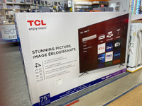 SPRING SALE 75" TV WITH TILTING WALL BRACKET AND 6FT HDMI$700