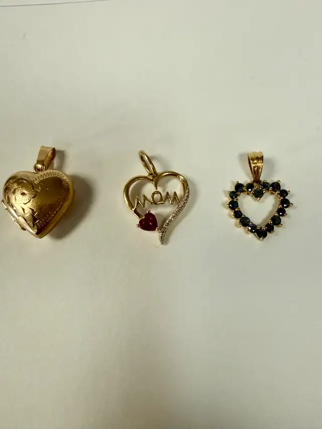 10K & 14K Gold Heart Pendants~Priced Individually in Jewellery & Watches in Hamilton - Image 2