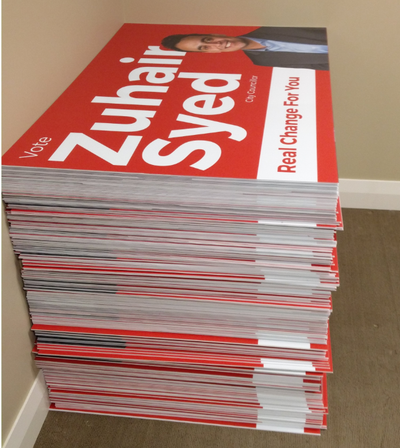 EASY ONLINE PAYMENTS SPECIAL ELECTION PRICING PRINTED MATERIALS - BANNER & SIGNS COROPLAST & BAG SIG...