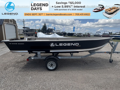 Check out our 2025 Legend 16 Widebody SS (Boat Only). This is a Specials List model with amazing sav...