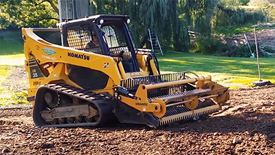 HLA STONE PICKER LANDSCAPE RAKE Ideal for picking up both windrows of stones and loose stones in soi...