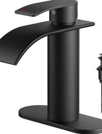 FORIOUS Bathroom Faucet, Single Handle Black Bathroom Faucet, Ba