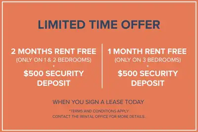 Move In Now Don't Pay Until November Move in this month and you may qualify for our incentive. Visit...