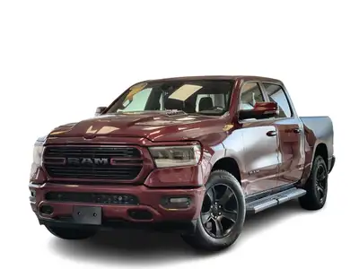 Recent Arrival! 2023 Ram 1500 Sport Delmonico Red Pearlcoat 115V Rear Auxiliary Power Outlet, 2nd Ro...