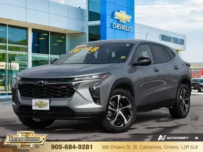 Experience the thrill of driving the new 2025 Chevrolet Trax 1RS, a stunning gray FWD SUV designed f...