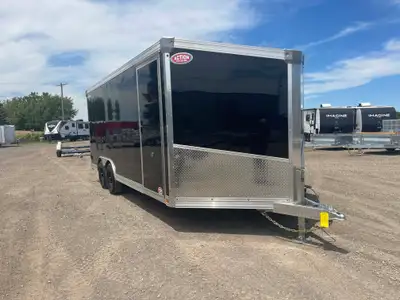8.5' X 18' IDEAL CARGO GALVANIZED ENCLOSED CARGO/ AUTO HAULER WITH REAR RAMP DOOR! Built to tackle t...
