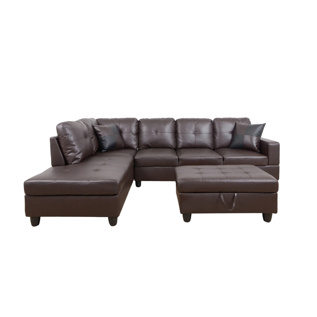 NEW L SHAPED LIVING ROOM SECTIONAL SOFA AND OTTOMAN SET in Other in Lloydminster - Image 2