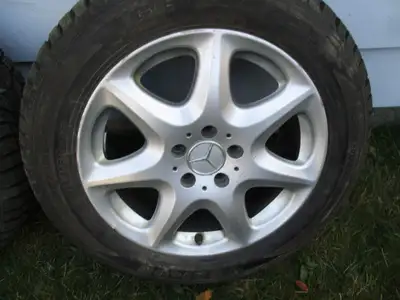 4 Mercedes 17" 5x112 alloys w/ studded Sailun winters 225/55/ 17, View more