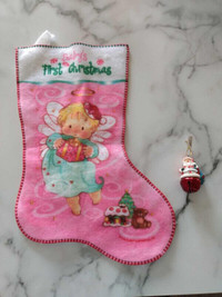 BABY'S FIRST CHRISTMAS STOCKING AND ORNAMENT