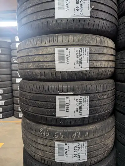 SET OF 4X P215/55R17 215/55/17 HANKOOK KINERGY GT ( ALL SEASON ) TAG # 17653 Used tires in excellent...