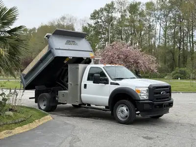 2013 Ford F-450 Dump Truck Trailer Brake AM/FM Radio Beacon Lights Tarp Power Tailgate Release Elect...