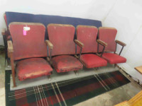 Set of 4 Vintage Theatre Seats 80'' Wide