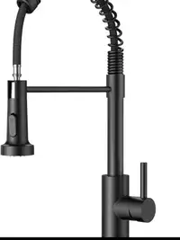 FORIOUS Black Kitchen Faucet with Pull Down Sprayer, Commercial