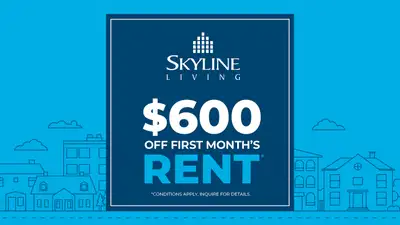 Building Description Promotions $600 OFF FIRST MONTH'S RENT* *On a 1-bedroom unit, conditions apply....