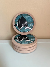 Orca/Canada Round Coasters Set