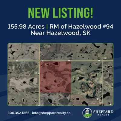 NEW LISTING AVAILABLE! ISC Acres: 155.98 RM: RM of Hazelwood # 94 SAMA Cultivated Acres: 100 SAMA Na...