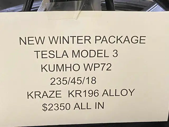 Tesla Model 3 Winter Package in Tires & Rims in Mississauga / Peel Region - Image 3