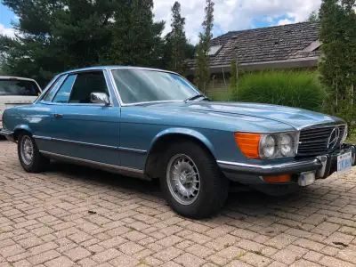 1973 Mercedes SLC Roadster with factory sunroof. Very clean southern car from south carolina. Blue b...