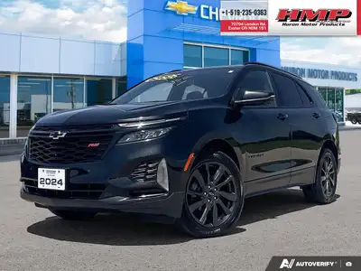 PRE-OWNED 2024 CHEVROLET EQUINOX RS AWD IN MOSAIC BLACK METALLIC! [Clean vehicle history – 1-Owner –...