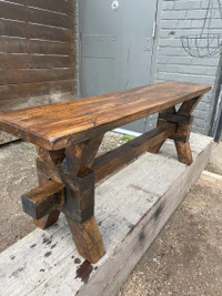 Wood bench solid hardwood