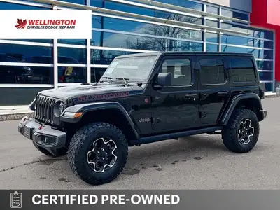 One Owner, Clean CarFax, Beautiful Black 2023 Jeep Wrangler Rubicon 4X4, 8-Speed Automatic, 3.6L V6,...