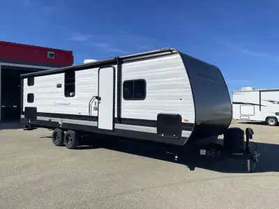 Keystone Hideout travel trailer 262BHS highlights: Front Private Bedroom 20' Power Awning with LED L...
