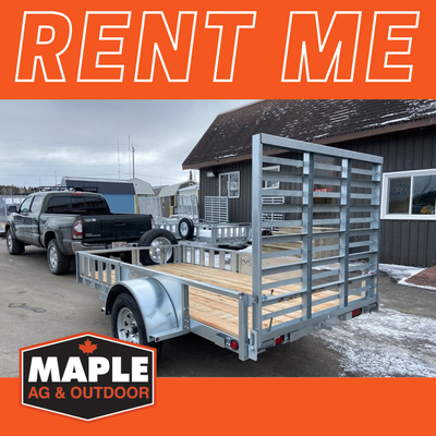 Contact Maple Ag & Outdoor for your Metal Valley galvanized trailer rental needs, available in 12 an...