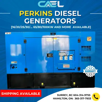 CAEL Brand New Perkins Diesel Generators - Warranty & Customized Models ~ Finance Available ~ We hav...