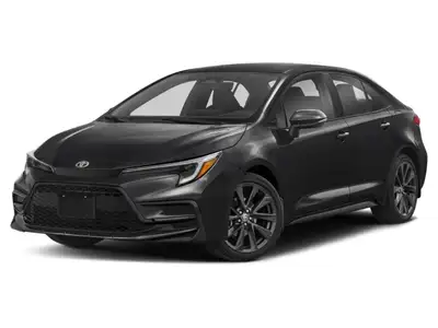 The 2023 Black Toyota Corolla SE CVT with FWD offers an engaging drive enhanced by smooth and precis...