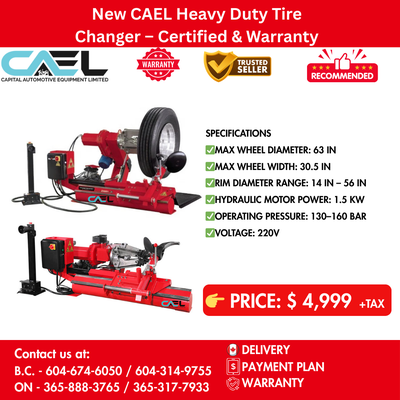 New CAEL Heavy Duty Tire Changer Certified &Warranty &Finance 4999 CAEL Heavy-Duty Tire Changer Buil...