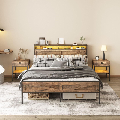 BRAND NEW - Queen Charging Station Metal Headboard Bed Frame..., View more