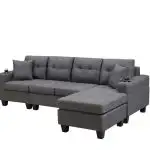 NEW 4 SEATER L SHAPE SECTIONAL CHAISE SOFA LOUNGER in Chairs & Recliners in Lloydminster - Image 7