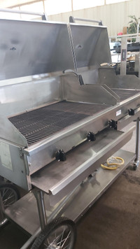HUSSCO USED 60" Portable Char Broiler Restaurant Patio Equipment