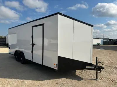2026 Bravo Scout enclosed cargo/car hauler with 2x5200lb axles. Midnight package, Polycore exterior...